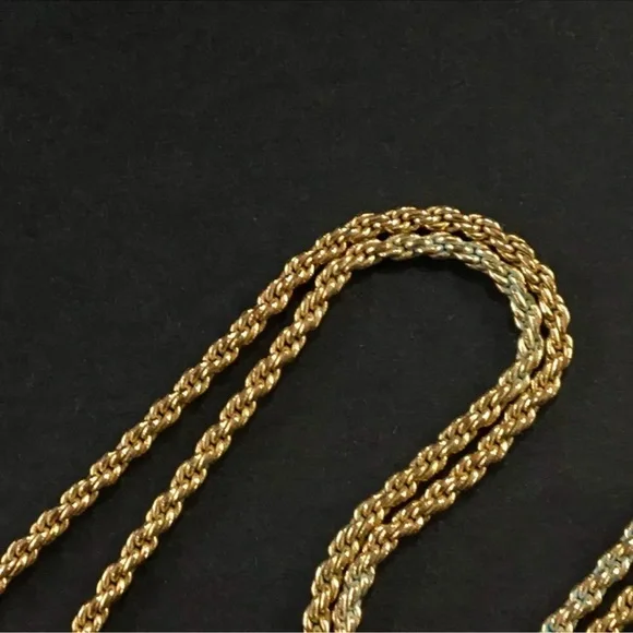 Christian Dior Gold Perfume Bottle Necklace Dior Logo